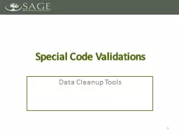 Special Code Validations