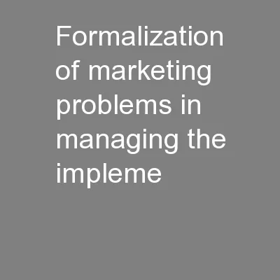 Formalization of marketing problems in managing the impleme