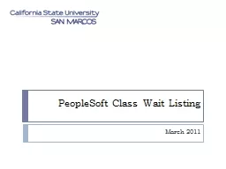 PeopleSoft Class Wait Listing