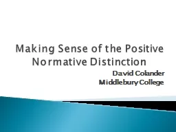 Making Sense of the Positive Normative Distinction