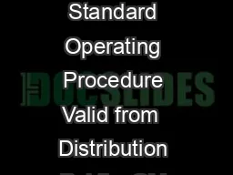 QM Allegation SOP  en Allegation Standard Operating Procedure Valid from  Distribution