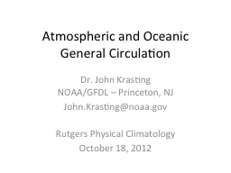 Atmospheric and Oceanic General Circulation