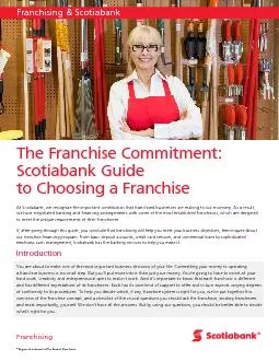 The Franchise Commitment:  Scotiabank Guide to Choosing a FranchiseAt