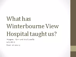 What has Winterbourne View Hospital taught us?