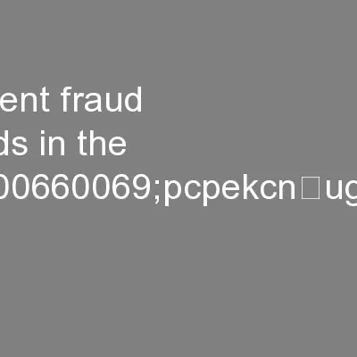Current fraud trends in the �pcpekcn	ugevot