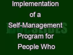 Implementation of a Self-Management Program for People Who