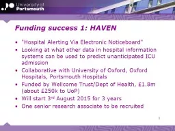 Funding success 1: HAVEN