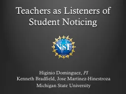 Teachers as Listeners of Student Noticing
