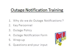 Outage Notification Training