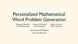 Personalized Mathematical Word Problem Generation