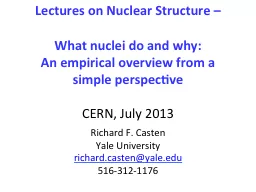 Lectures on Nuclear Structure –