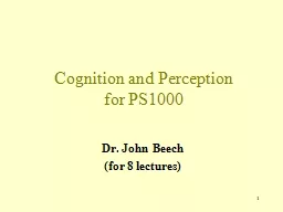 1 Cognition and Perception
