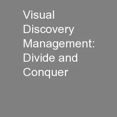 Visual Discovery Management: Divide and Conquer
