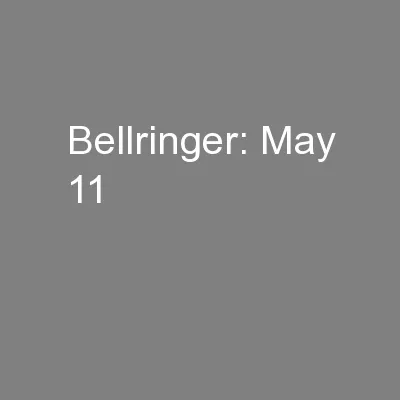 Bellringer: May 11