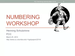 Numbering workshop