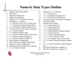 Numeric Data Types Lesson