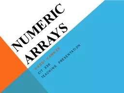 Numeric Arrays