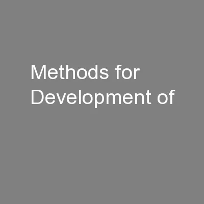 Methods for Development of