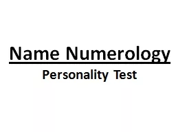Name Numerology