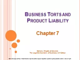 Business Torts and Product Liability