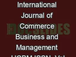 IRACST  International Journal of Commerce Business and Management IJCBM ISSN  Vol
