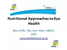 Nutritional Approaches to Eye Health