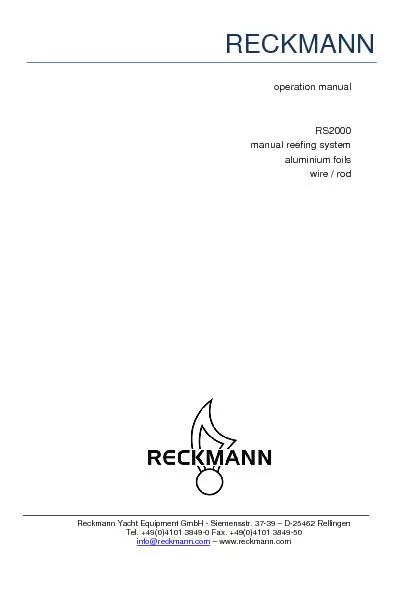 Reckmann Yacht Equipment GmbH - Siemensstr. 37-39 