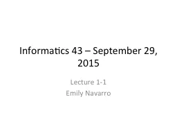 Informatics 43 – September 29, 2015
