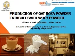 PRODUCTION OF OAT BOZA POWDER ENRICHED WITH WHEY POWDER