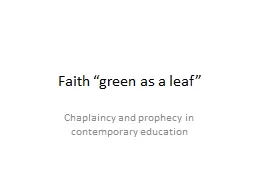 Faith “green as a leaf”