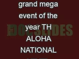 Warm greetings and best wishes to everyone ALOHA INDIA happily announce the grand mega event of the year TH ALOHA NATIONAL LEVEL COMPETITION  The one and only platform where Aloha students from all a