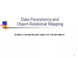 Data Persistence and