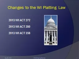 Changes to the WI Platting Law
