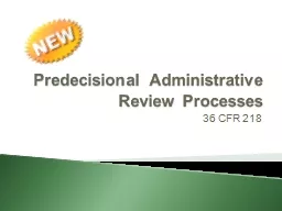 Predecisional Administrative Review Processes