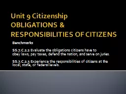 Unit 9 Citizenship