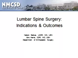 Lumbar Spine Surgery: