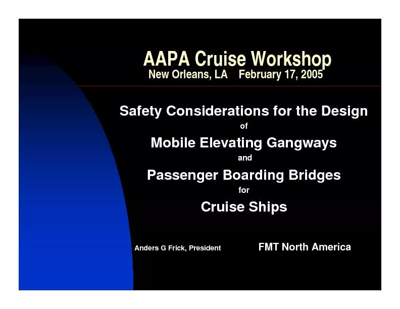 AAPA Cruise WorkshopNew Orleans, LA February 17, 2005