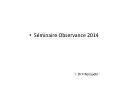 Séminaire Observance 2014