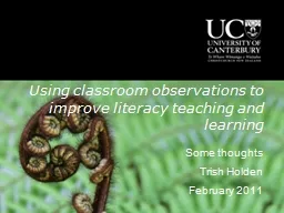 Using classroom observations to improve literacy teaching a
