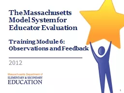 The Massachusetts Model System for Educator Evaluation