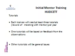 Initial Mentor Training
