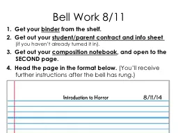 Bell Work 8/11