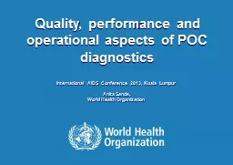 Quality, performance and operational aspects of POC diagnos