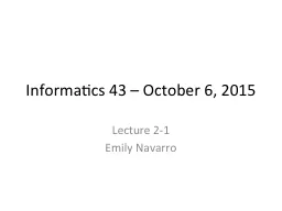 Informatics 43 – October 6, 2015