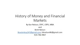 History of Money and Financial Markets