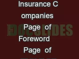 Amalgamation of Berm uda Exempted Insurance C ompanies  Page  of  Foreword     Page  of  TABLE OF CONTENT S