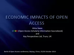 Economic impacts of Open Access