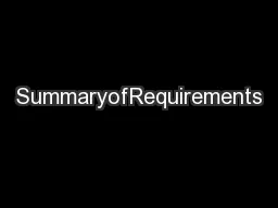 SummaryofRequirements