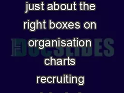 Creating an effective marketing function is not just about the right boxes on organisation charts recruiting talented individuals or having useable systems