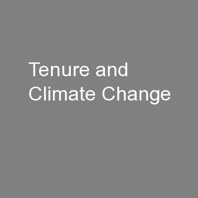 Tenure and Climate Change